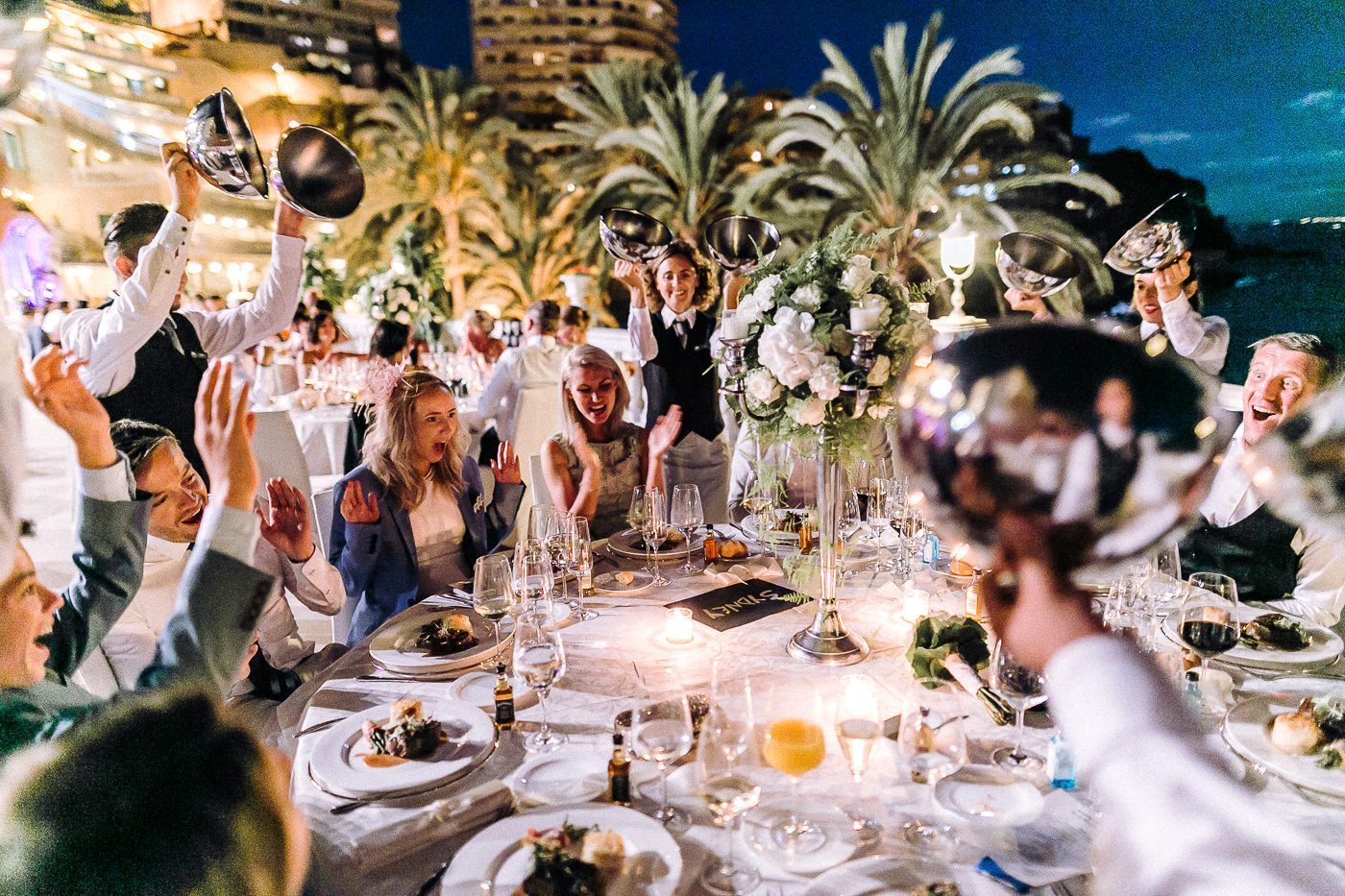 Terraza piscina banquete